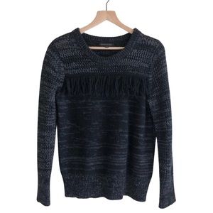 Banana Republic Fringe Crewneck Wool/Alpaca Blend Knit Sweater